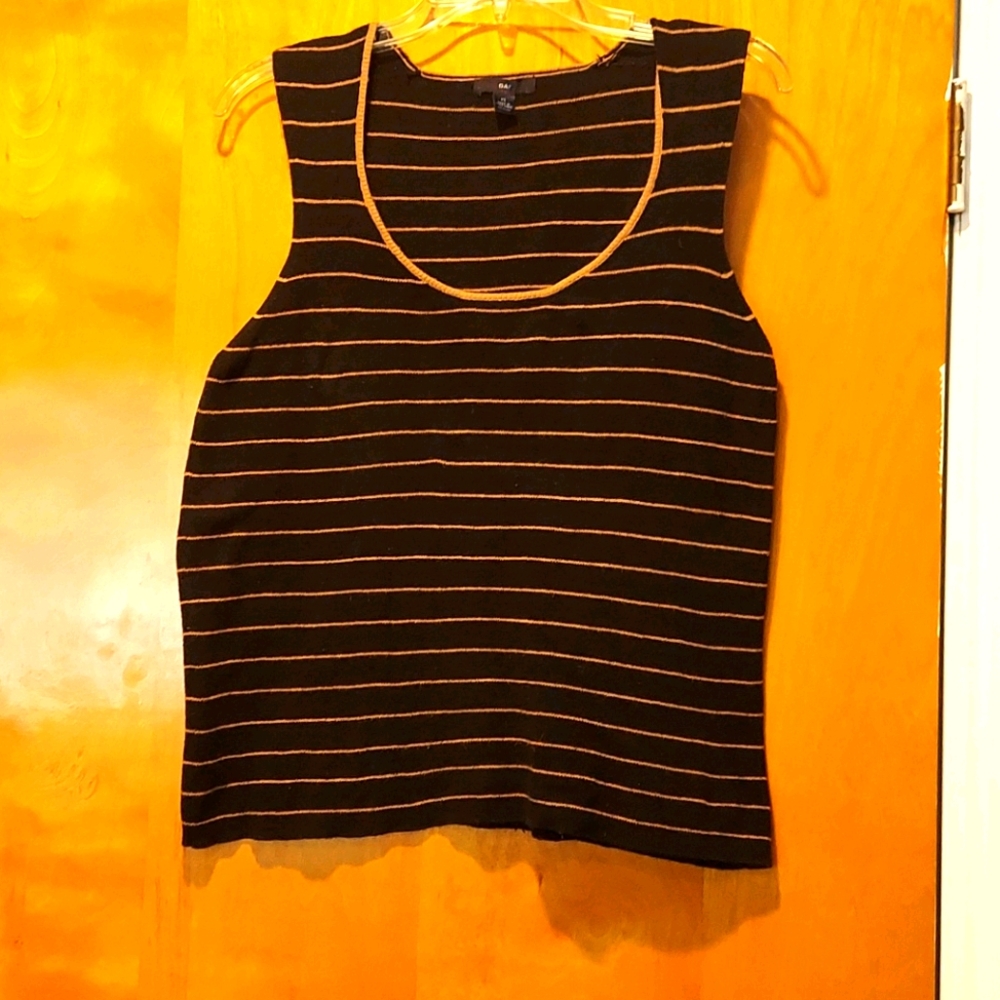 GAP Black Striped Sleeveless Sweater